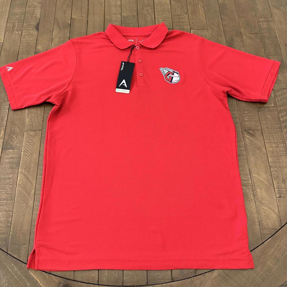NWT Antigua Cleveland Guardians Legacy Pique Red Polo Size Men's Large